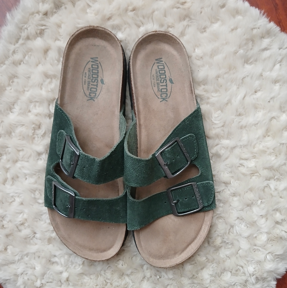 💎 Woodstock Bert Men’s Suede Two Strap Footbed Sandals